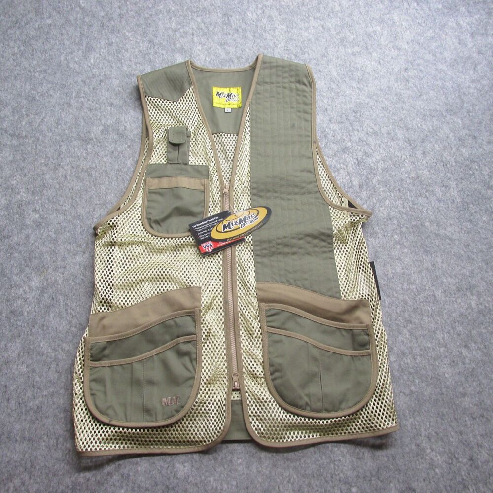 NWT MizMac Designs sage and khaki mesh shooting vest Size Large